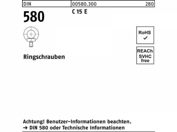 Ringschraube M 24 DIN 580 C 15 E