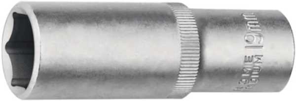 PROMAT Steckschlüsseleinsatz 1/2 Zoll 6-kant Schlüsselweite 10 mm Länge 77 mm