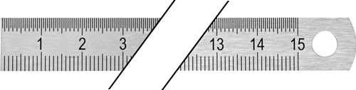 PROMAT Stahlmaßstab Länge 150 mm rostfreier Stahl biegsam Teilung B = mm/1/2 m